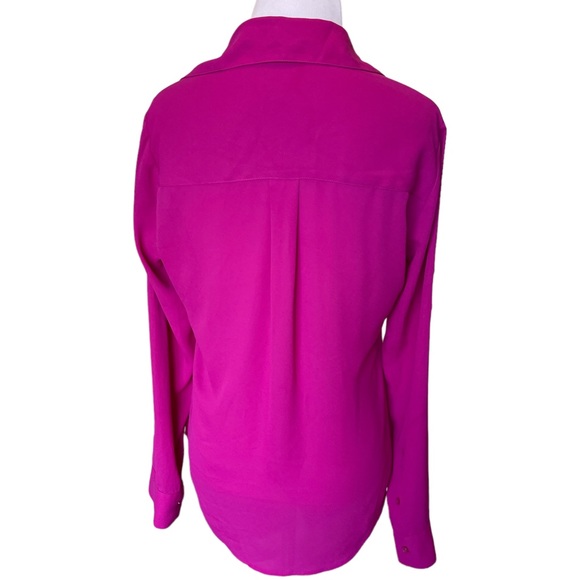EXPRESS Button Front Fuchsia Pink Portofino Shirt / Size XS - Picture 5 of 7